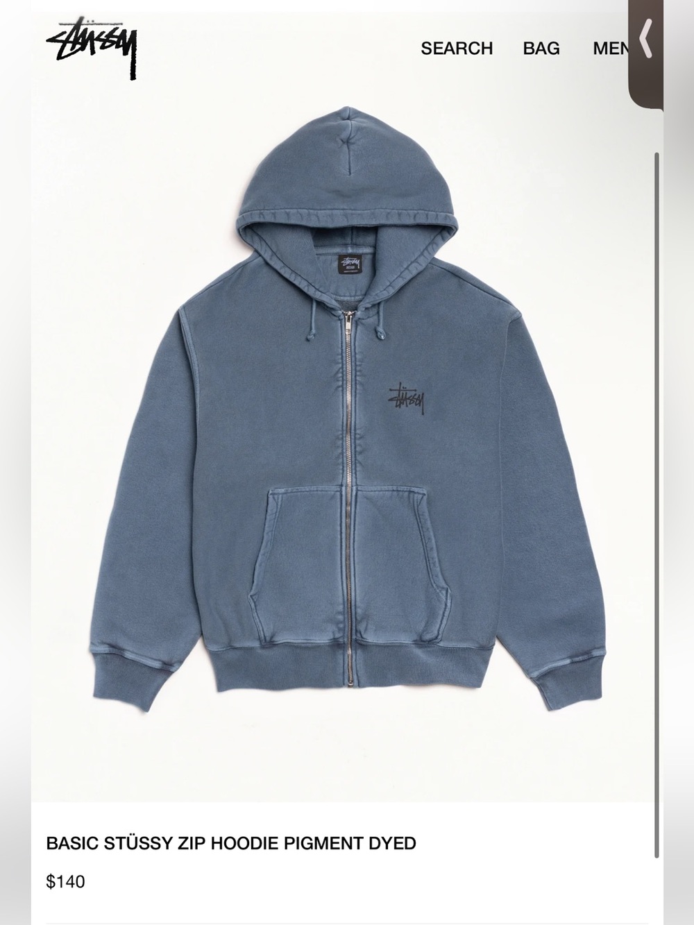 Basic Stussy Zip up Hoodie